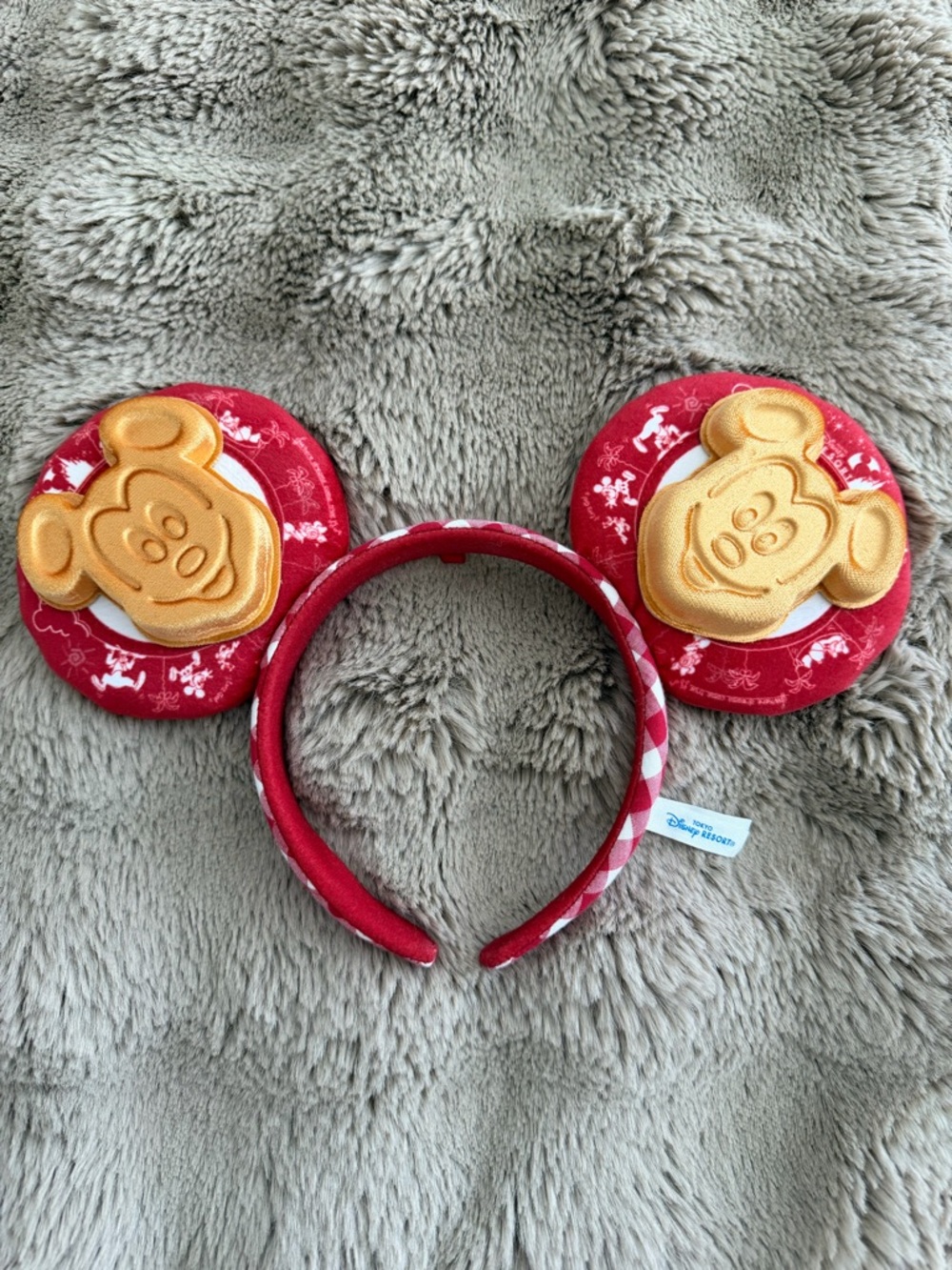 TOKYO DISNEY - Gold Mickey Waffle Ear Accents